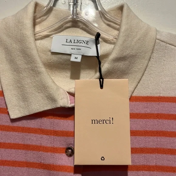 NWT La Ligne Pink and Orange Striped Sweater - Picture 5 of 8